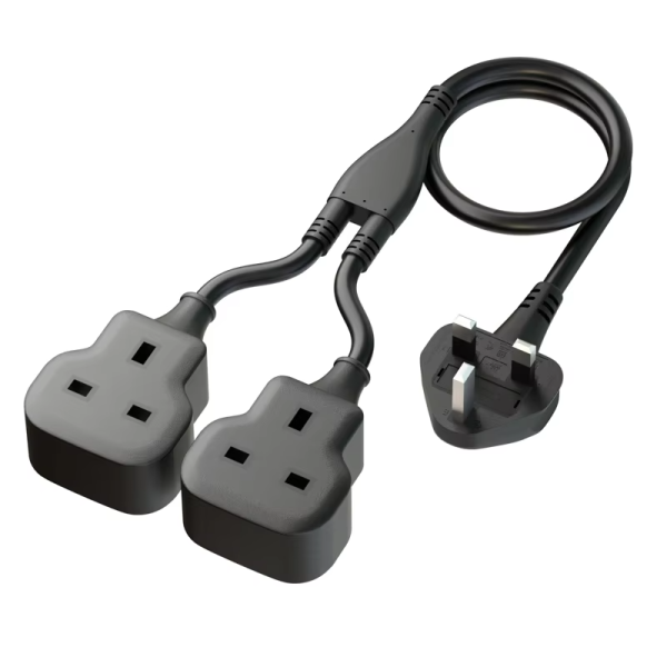 Non Rewireable UK Extension Socket With Gourd Shape And Square Shape End UK Extension Cord