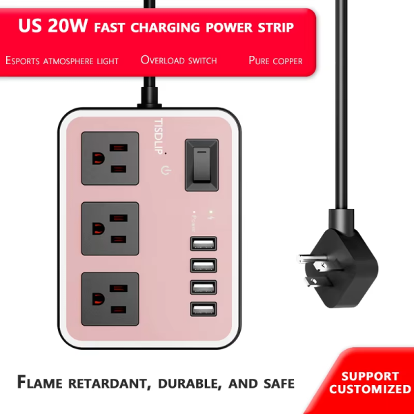 american usb extension socket smart home appliances extension socket Wall Mount Desk USB Charging Station for Home Office ETL - 图片 2