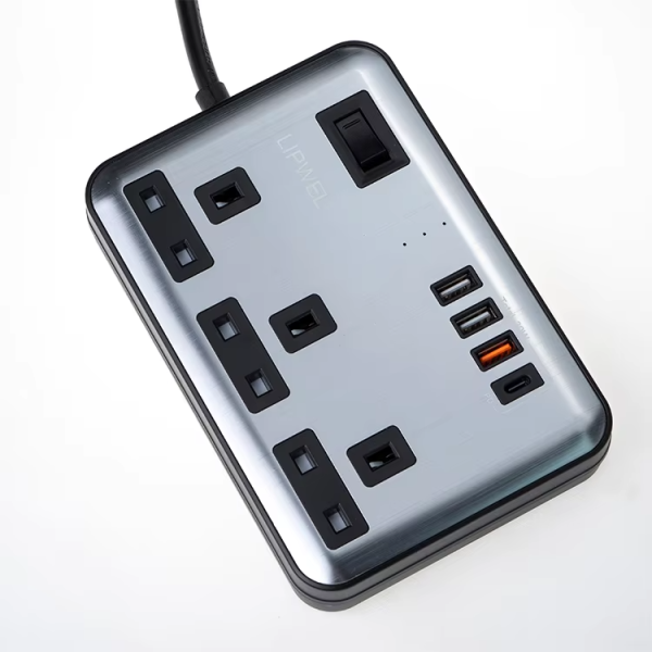 Hot Sale 250V 4 USB Port 3 Way UK Plug Socket Multi Power Strip 4 AC Outlets Surge Protector Extension Socket - 图片 2