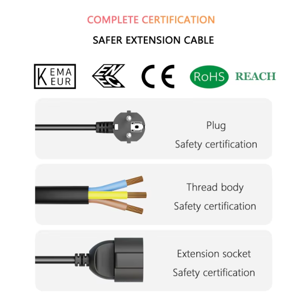 high quality PVC insulation Type IP44 indoor and outdoor eu Maximum load 250 V/16 A max current black extension lead - 图片 2