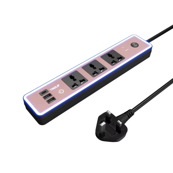 Universal international Power Strip 3 port socket with 2 USB 3 ways Power Socket UK US AU EU Plug LED Socket extension lead - 图片 3