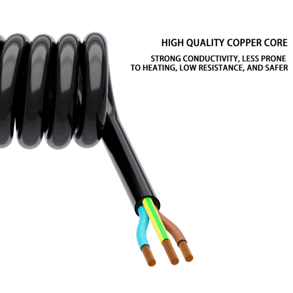 2023 oem EU spring loaded power cord retractable power cable for small appliance - 图片 3