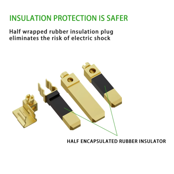 BS 105 Half Wrapped Rubber Insulation Protector Brass Assemble Plug Four Piece Set Pins