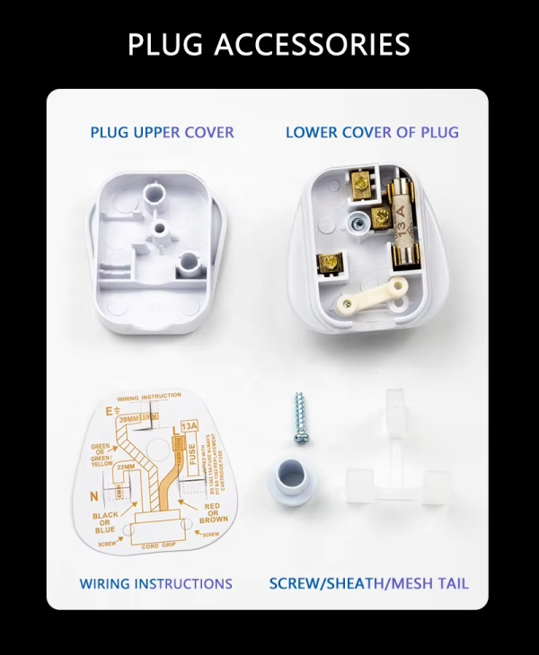 UK power cable fuse sand with copper cap Ceramic fuse 3A 5A 7A 10A 13A 15A 6 * 25mm British Style Fuse Tube - 图片 3