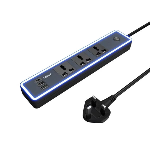 Universal international Power Strip 3 port socket with 2 USB 3 ways Power Socket UK US AU EU Plug LED Socket extension lead - 图片 4