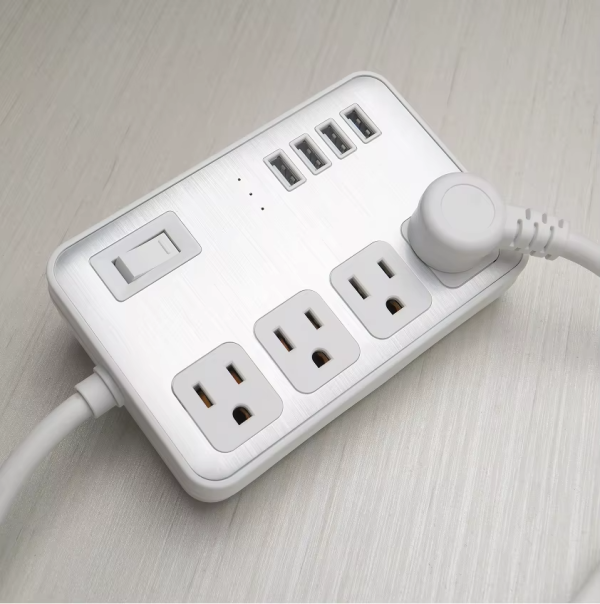 USA Flat Board Surge Protection Waterproof Sockets Power Strip 4 Gang and 4 USB ports Extension Socket - 图片 4