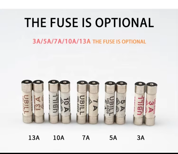 UK power cable fuse sand with copper cap Ceramic fuse 3A 5A 7A 10A 13A 15A 6 * 25mm British Style Fuse Tube - 图片 4