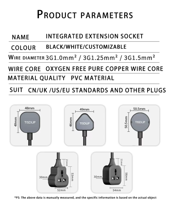 Exclusive Design Universal Power Strip Portable Extension Cord for Travelling Business Trip - 图片 6