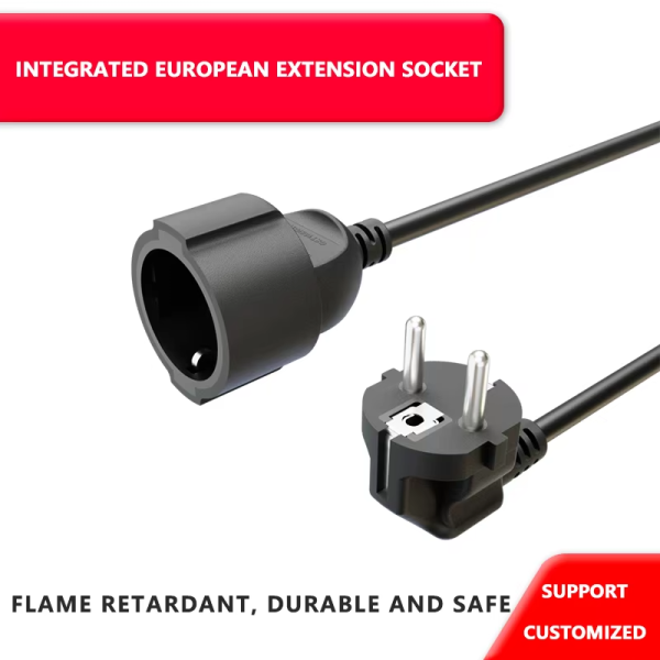 high quality PVC insulation Type IP44 indoor and outdoor eu Maximum load 250 V/16 A max current black extension lead - 图片 6